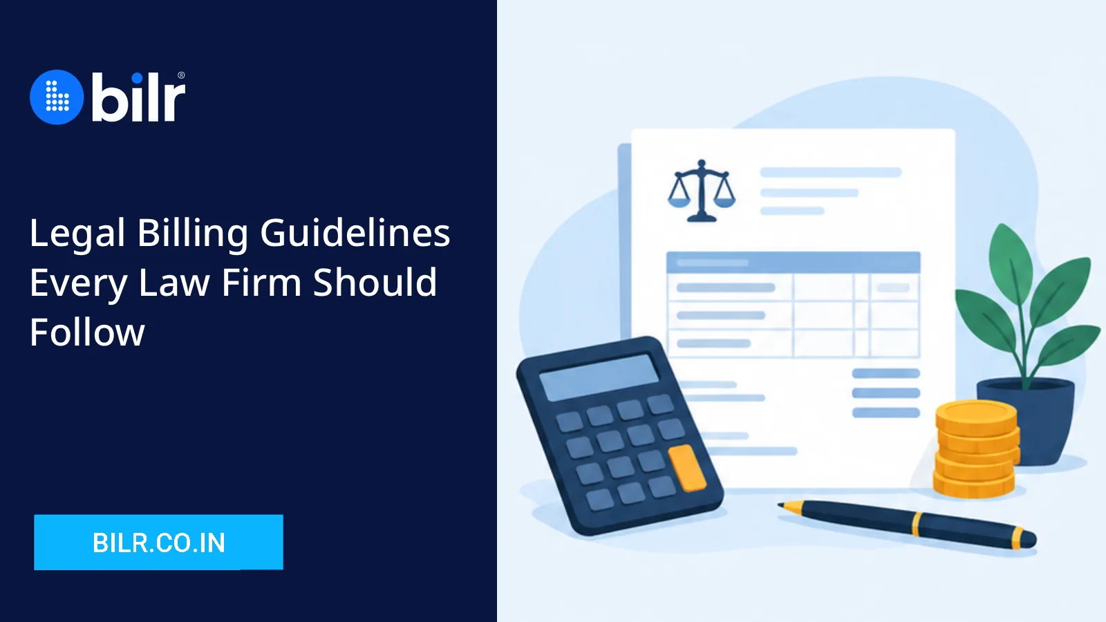 Legal billing guidelines for law firms, Bilr India